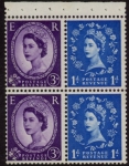 SB58 2 x 3d 2 x 1d crowns 9.5mm violet phos. wmk. right. perf AP2e. good perfs.U/M (MNH)