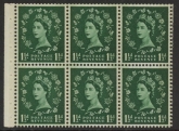 SB72 Crowns 6x1½d, 2 band blue phos.  wmk. upright perf I ( good perfs). U/M (MNH)