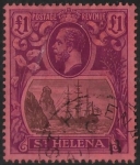 1922 St Helena KGV SG96 £1 grey & purple/red Very Fine used.