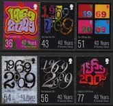 2009 Guernsey SG.1296-301 40th Anniv of Postal Independence set of 6 values U/M (MNH)