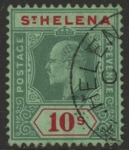 1908 St Helena KEVII SG70  10/-  green & red/green. Very Fine used.