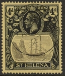 1923  St. Helena  SG.92  4d grey & black/yellow. fine used