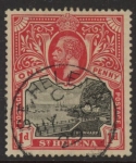 1916 St Helena KGV SG73a  1d black & scarlet.  fine used.