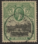 1912 St Helena KGV SG72  1d black & green. fine used.