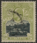 1913 St Helena KEVII SG57  2d black & sage-green. fine used.
