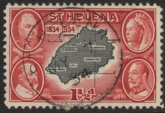 1934 St. Helena - SG.116  1½d black & scarlet. (wmk Script) very fine used.