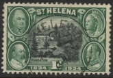 1934 St. Helena - SG.115  1d black & green. (wmk Script) very fine used.
