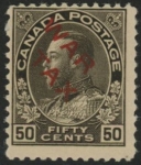 1915  Canada  SG.227  50c sepia overprinted 'WAR TAX'  mounted mint.
