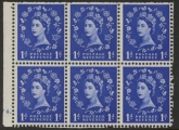 SB26 Edward Crown 6 x 1d,  upright wmk. perf I/eb  cyld. F4 dot (trimmed perfs). U/M (MNH)