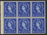 SB20 Tudor Crown  6 x 1d,  perf I (trimmed) U/M (MNH)