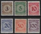 1923 Germany SG.352-7 values in 'Gold Currency'. set 7 values U/M (MNH)