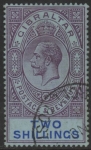1912 Gibraltar SG.82  2/- dull purple & blue/blue . watermark multi crown CA. M/M