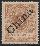German Post Offices in China SG.1a 3pf bistre brown. overprinted 'China' at 48º  M/M