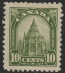 1930 Canada. SG.299 10c olive green. Parliamentary Library Ottawa  mounted mint