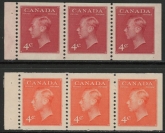 1951 Canada SG.423bba & SG.423cca booklet panes mounted mint