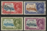 1935 Gambia SG.143-6  KGV Silver Jubilee Set of 4 values Used