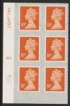 U2923 10p dull orange M18L Cyld W1  grid position R1 C2  SBP  L/s  Walsall U/M (MNH)