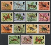 1984 Falkland Islands. SG.469A-83A   Insects & Spiders . set 15 values. used (CTO)