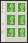 U2924 20p Green M12L Cyld. D2  grid position R2  C2   DLR U/M (MNH)