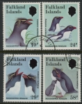 1986 Falkland Islands.  SG.532-5  Rockhopper Penguins.  set 4 values. used (CTO)