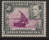 K.U.T.. KGVI 1949 SG144d  50c reddish purple & black. perf 13¼ x 11¾ M/M (cat £50.00).