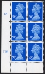 Y1741 (-)  90p ultramarine DLR  cyld. D1 right. U/M (MNH)