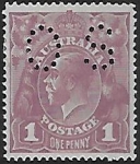 1918-23  Australia  SG.O67  1d  violet 'variety run 'n' in One' ASC76(4)vb  M/M.