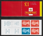 2000 FH44 £1.00 red cover 1x2nd 3x1st 'postcde' on label.  PHOTO. Questa.  U/M (MNH)